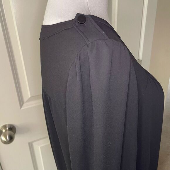 Loft Black Long Sleeve Blouse with Side Ties size Small - Picture 4 of 11